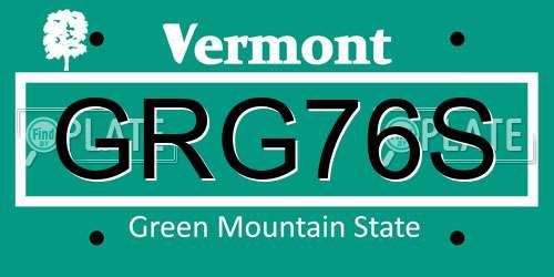 GRG76S Vermont License Plate
