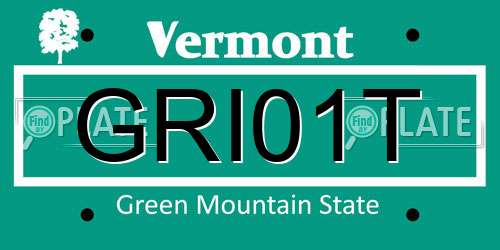 GRI01T Vermont License Plate