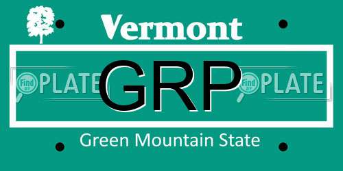 GRP Vermont License Plate