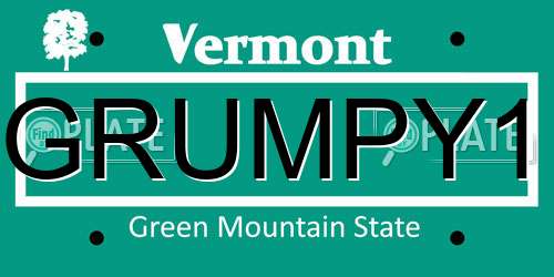 GRUMPY1 Vermont License Plate