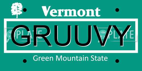GRUUVY Vermont License Plate