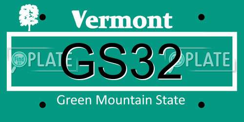 GS32 Vermont License Plate