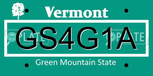 GS4G1A Vermont License Plate