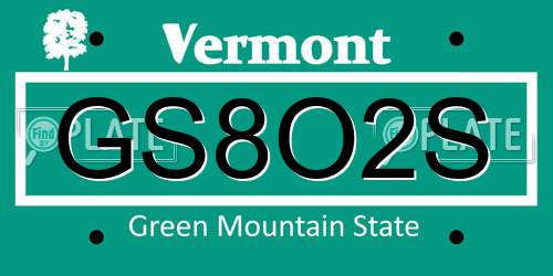 GS8O2S Vermont License Plate