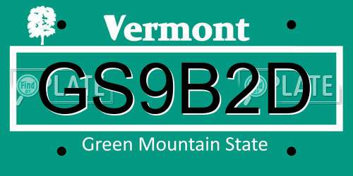GS9B2D Vermont License Plate