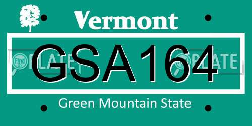 GSA164 Vermont License Plate