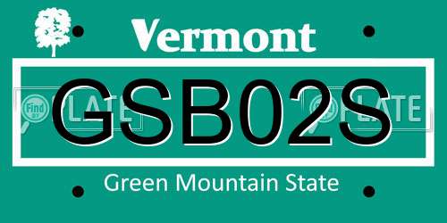 GSB02S Vermont License Plate