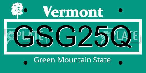 GSG25Q Vermont License Plate