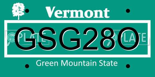 GSG28O Vermont License Plate