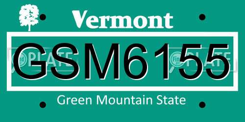 GSM6155 Vermont License Plate