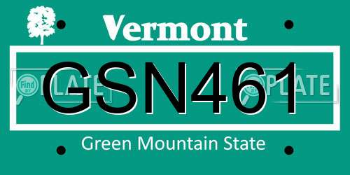 GSN461 Vermont License Plate