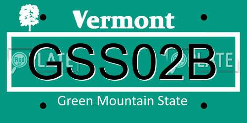 GSS02B Vermont License Plate