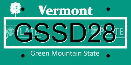 GSSD28 Vermont License Plate