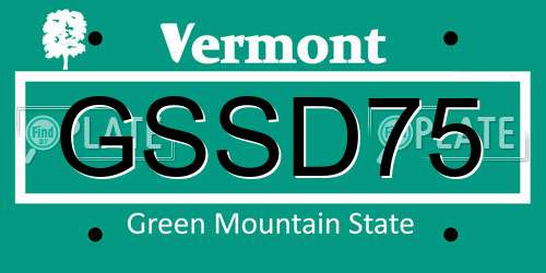 GSSD75 Vermont License Plate