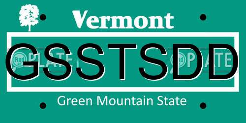 GSSTSDD Vermont License Plate