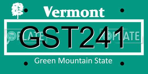 GST241 Vermont License Plate