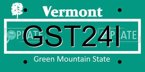 GST24I Vermont License Plate