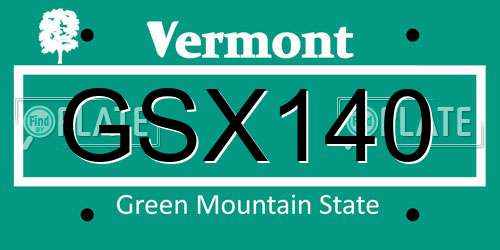 GSX140 Vermont License Plate