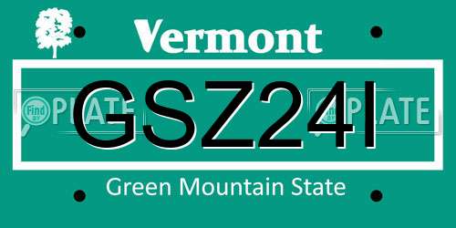 GSZ24I Vermont License Plate