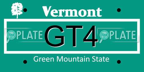 GT4 Vermont License Plate