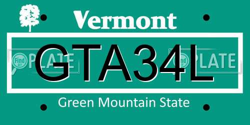 GTA34L Vermont License Plate