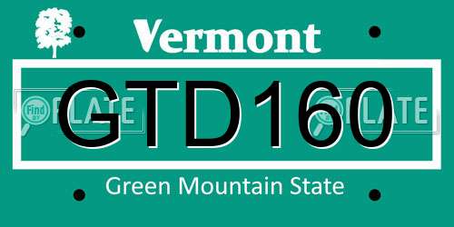 GTD160 Vermont License Plate