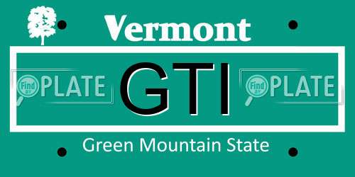 GTI Vermont License Plate