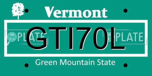 GTI70L Vermont License Plate