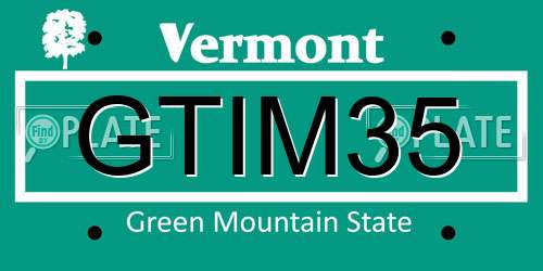 GTIM35 Vermont License Plate
