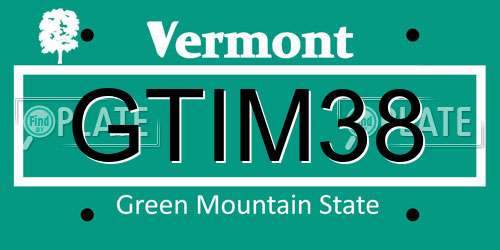 GTIM38 Vermont License Plate