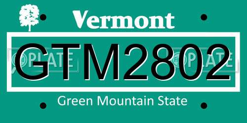 GTM2802 Vermont License Plate