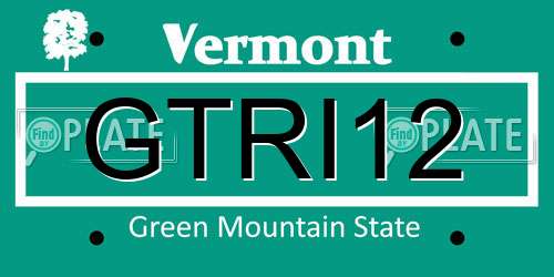 GTRI12 Vermont License Plate