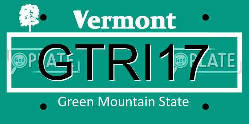 GTRI17 Vermont License Plate