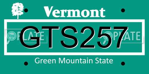GTS257 Vermont License Plate