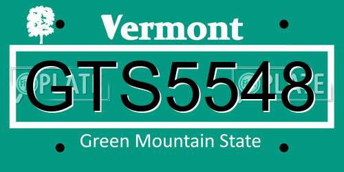GTS5548 Vermont License Plate