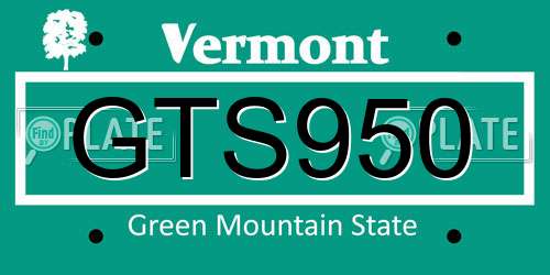 GTS950 Vermont License Plate