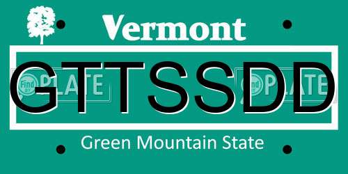 GTTSSDD Vermont License Plate