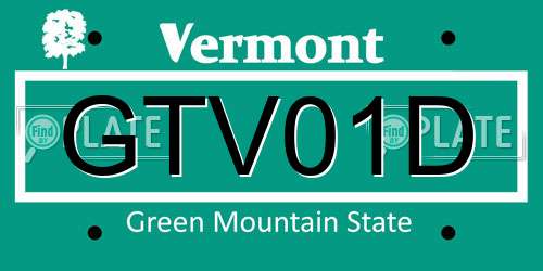 GTV01D Vermont License Plate
