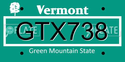 GTX738 Vermont License Plate
