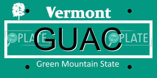 GUAC Vermont License Plate