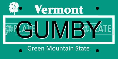 GUMBY Vermont License Plate