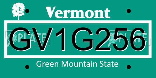GV1G256 Vermont License Plate