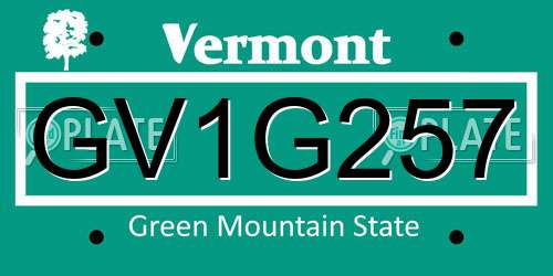 GV1G257 Vermont License Plate