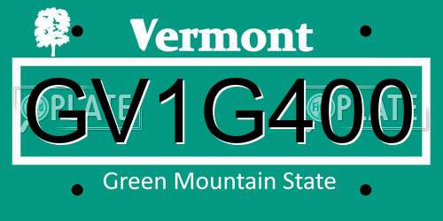 GV1G400 Vermont License Plate