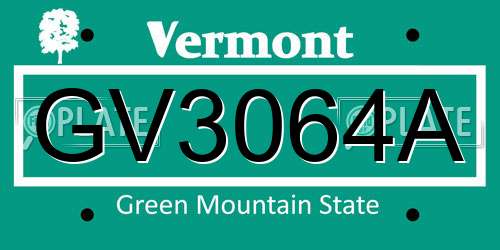 GV3064A Vermont License Plate