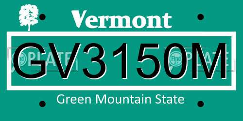 GV3150M Vermont License Plate