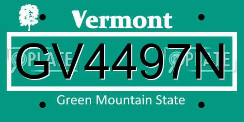GV4497N Vermont License Plate