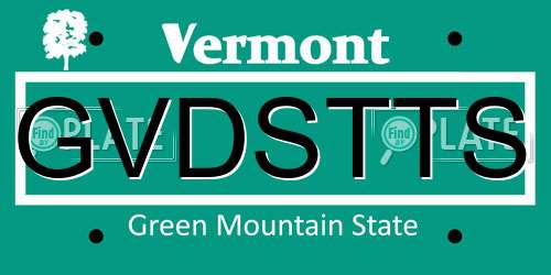 GVDSTTS Vermont License Plate