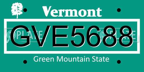 GVE5688 Vermont License Plate