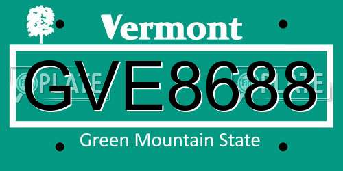GVE8688 Vermont License Plate
